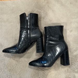 Nasty Gal Faux Snake Skin Booties